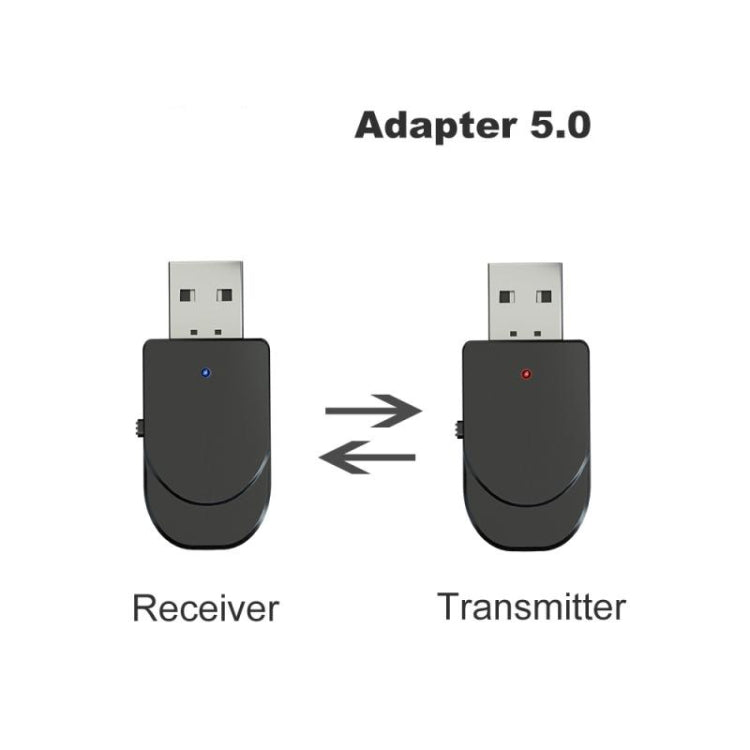 KN330 Adaptateur Bluetooth USB 5.0 2 en 1 Émetteur Récepteur sans Fil pour Ordinateur TV Voiture
