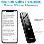 Traducteur vocal instantané portable G6 Traducteur multilingue en temps réel Assistant de voyage personnel, Gris G6, Noir G6