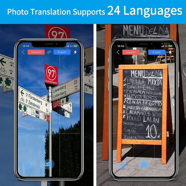 Traducteur vocal instantané portable G6 Traducteur multilingue en temps réel Assistant de voyage personnel, Gris G6, Noir G6