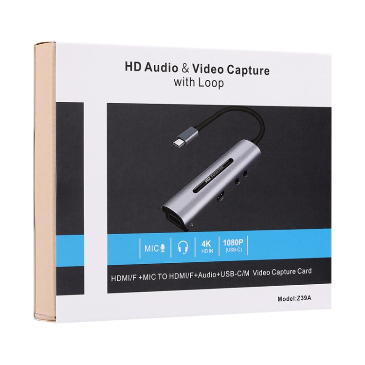 Carte de capture HDMI / F + microphone HDMI / F + audio + USB 4K Z39A, compatible Windows, Android, Linux et MacOS, Z39A