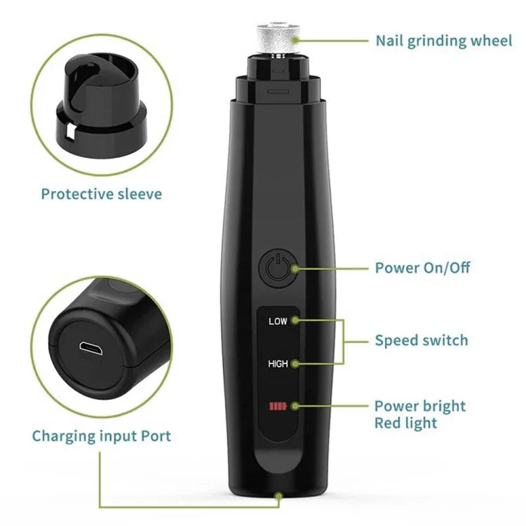 Coupe-ongles électrique pour chiens, rechargeable par USB, sans douleur, pour animaux de compagnie