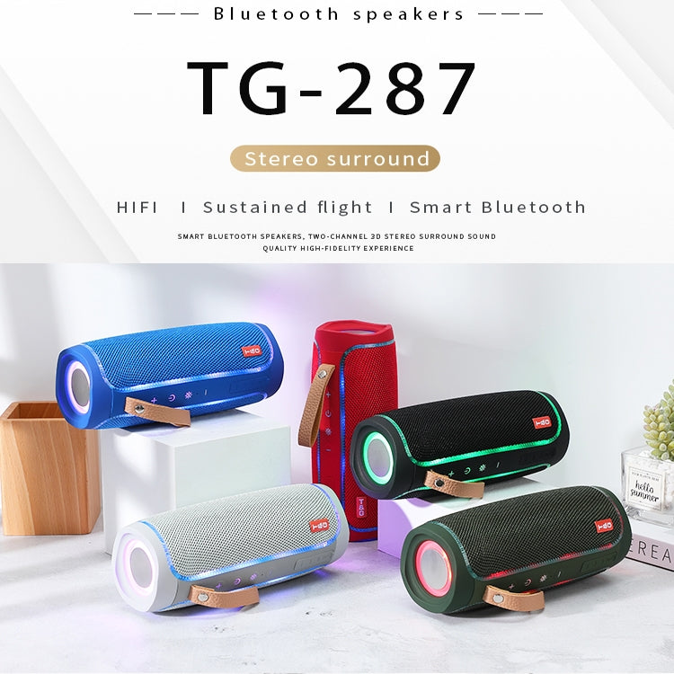T&G TG287 Lampe Clignotante LED Enceinte Bluetooth Portable Stéréo Sans Fil Bass Subwoofer FM / TF / USB