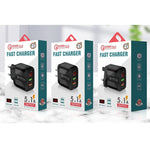 F002C Chargeur rapide QC3.0 USB + USB 2.0 avec affichage numérique LED et câble de données USB vers 8 broches, prise US, prise US + câble 8 broches