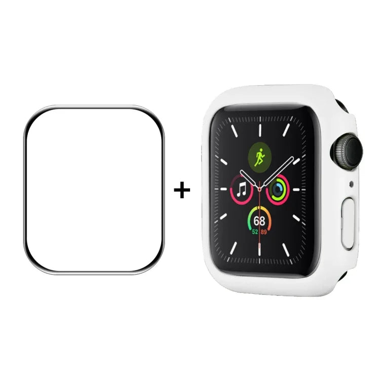 Cadre en polycarbonate ENKAY Hat-Prince + film protecteur d'écran HD PMMA à couverture intégrale pour Apple Watch Series 7 45 mm