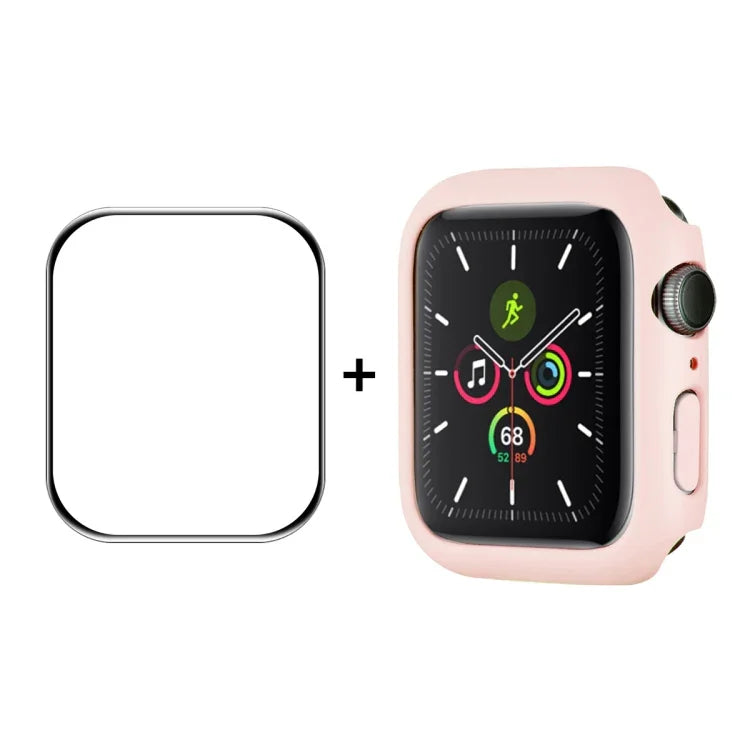 Cadre en polycarbonate ENKAY Hat-Prince + film protecteur d'écran HD PMMA à couverture intégrale pour Apple Watch Series 7 45 mm