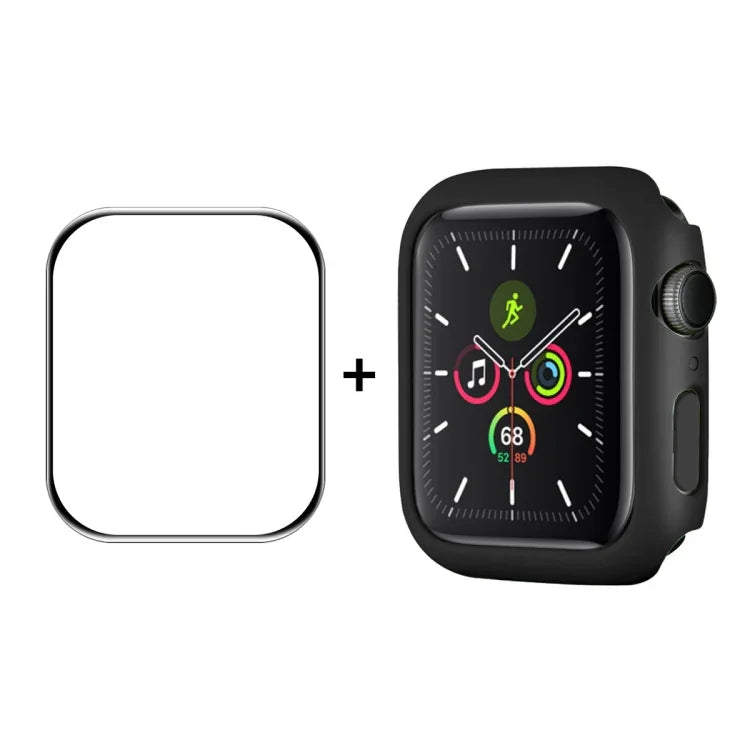Cadre en polycarbonate ENKAY Hat-Prince + film protecteur d'écran HD PMMA à couverture intégrale pour Apple Watch Series 7 45 mm