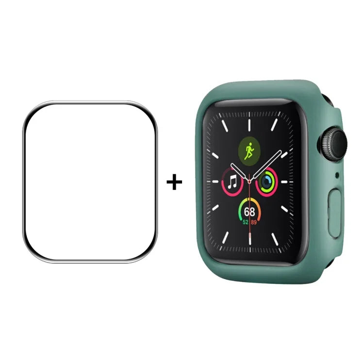 Cadre en polycarbonate ENKAY Hat-Prince + film protecteur d'écran HD PMMA à couverture intégrale pour Apple Watch Series 7 45 mm