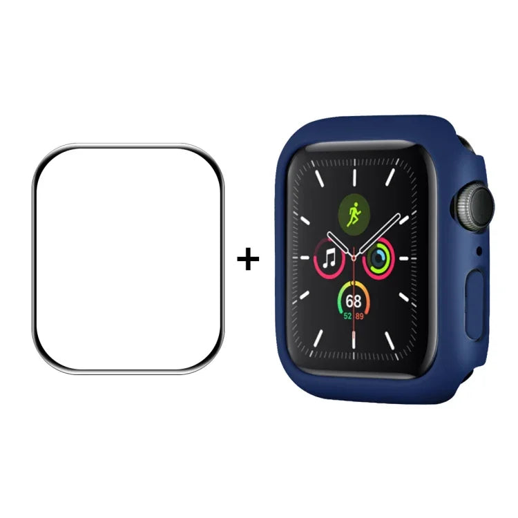 Cadre en polycarbonate ENKAY Hat-Prince + film protecteur d'écran HD PMMA à couverture intégrale pour Apple Watch Series 7 45 mm