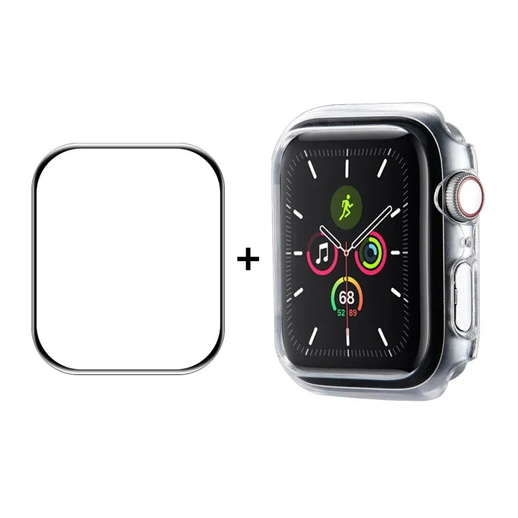 Cadre en polycarbonate ENKAY Hat-Prince + film protecteur d'écran HD PMMA à couverture intégrale pour Apple Watch Series 7 45 mm