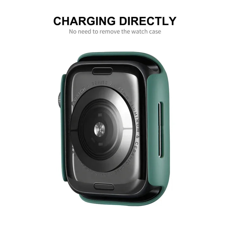 Cadre en polycarbonate ENKAY Hat-Prince + film protecteur d'écran HD PMMA à couverture intégrale pour Apple Watch Series 7 45 mm