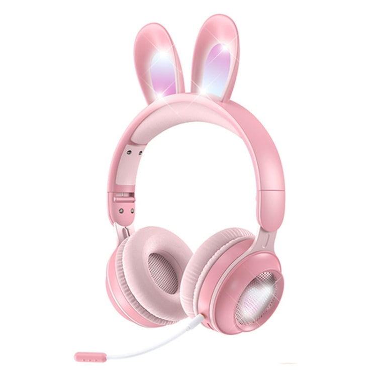 KE-01 Casque pliable stéréo sans fil Bluetooth 5.0 à oreilles de lapin avec micro pour PC
