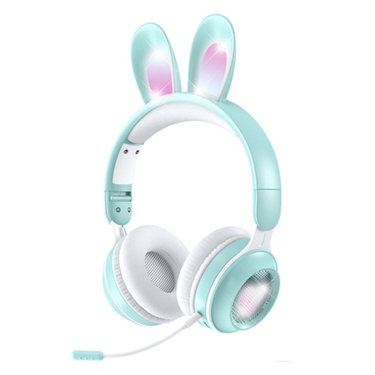 KE-01 Casque pliable stéréo sans fil Bluetooth 5.0 à oreilles de lapin avec micro pour PC
