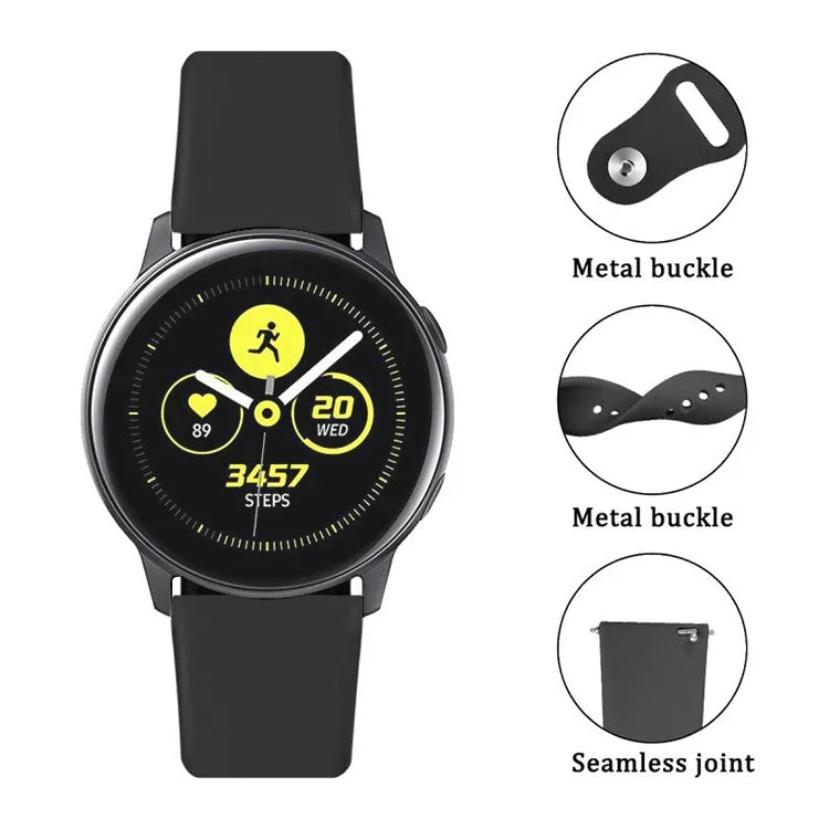Bracelet en silicone monochrome pour Samsung Galaxy Watch Active 22 mm