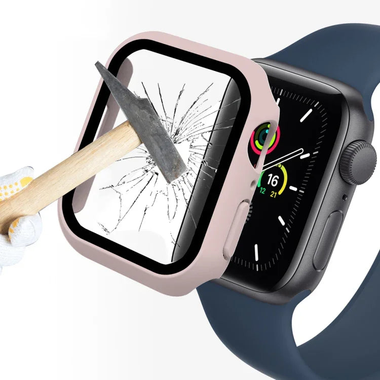 Boîtier ENKAY Hat-Prince 2 en 1 avec cadre en polycarbonate et protection en verre trempé 9H pour Apple Watch Series 7 45 mm