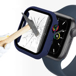 Boîtier ENKAY Hat-Prince 2 en 1 avec cadre en polycarbonate et protection en verre trempé 9H pour Apple Watch Series 7 45 mm