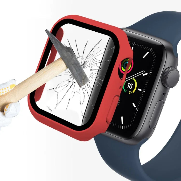 Boîtier ENKAY Hat-Prince 2 en 1 avec cadre en polycarbonate et protection en verre trempé 9H pour Apple Watch Series 7 45 mm