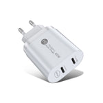 002 Chargeur rapide double port 40W PD / Type-C pour séries iPhone / iPad, prise EU, prise EU