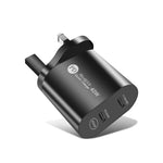 002 Chargeur rapide double port 40W PD USB-C / Type-C pour séries iPhone / iPad, prise UK, prise UK