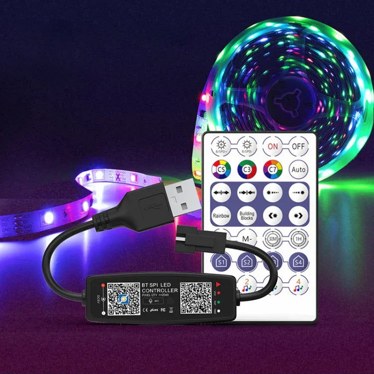 Contrôleur USB 5V WS2812B APP télécommande Bluetooth contrôleur musique pour bande LED SK6812 WS2811 WS2812