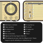 JY-66 Enceinte classique rétro BT5.0 sans fil texture bois, radio FM, support TF / U-Disk / AUX
