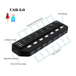 Répartiteur HUB USB 3.0 7 ports avec commutation indépendante, répartiteur