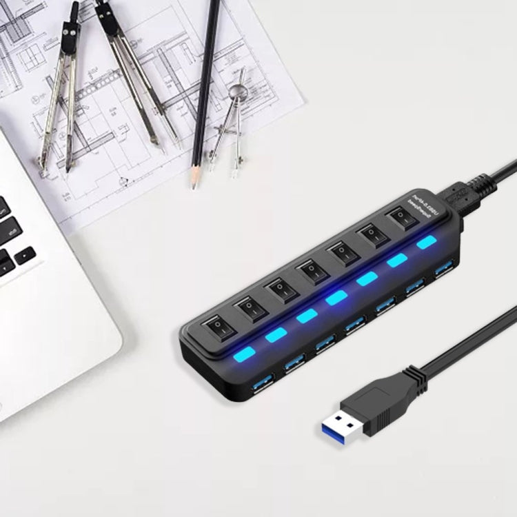Répartiteur HUB USB 3.0 7 ports avec commutation indépendante, répartiteur