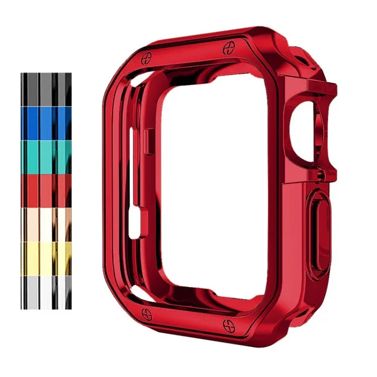Anti-fall Electroplating TPU Watch Protective Case for Apple 1/2/3/4/5/6/7/SE, 38mm/40mm/41mm, 42mm/44mm/45mm