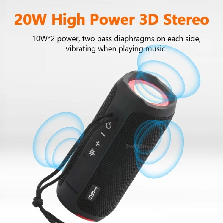 T&G TG227 Enceinte Musique Bluetooth Portable Étanche Extérieure avec LED Support FM / TF / USB