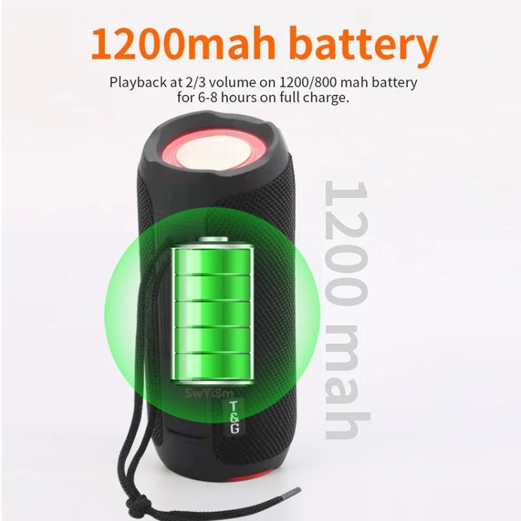 T&G TG227 Enceinte Musique Bluetooth Portable Étanche Extérieure avec LED Support FM / TF / USB
