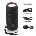 T&G TG227 Enceinte Musique Bluetooth Portable Étanche Extérieure avec LED Support FM / TF / USB
