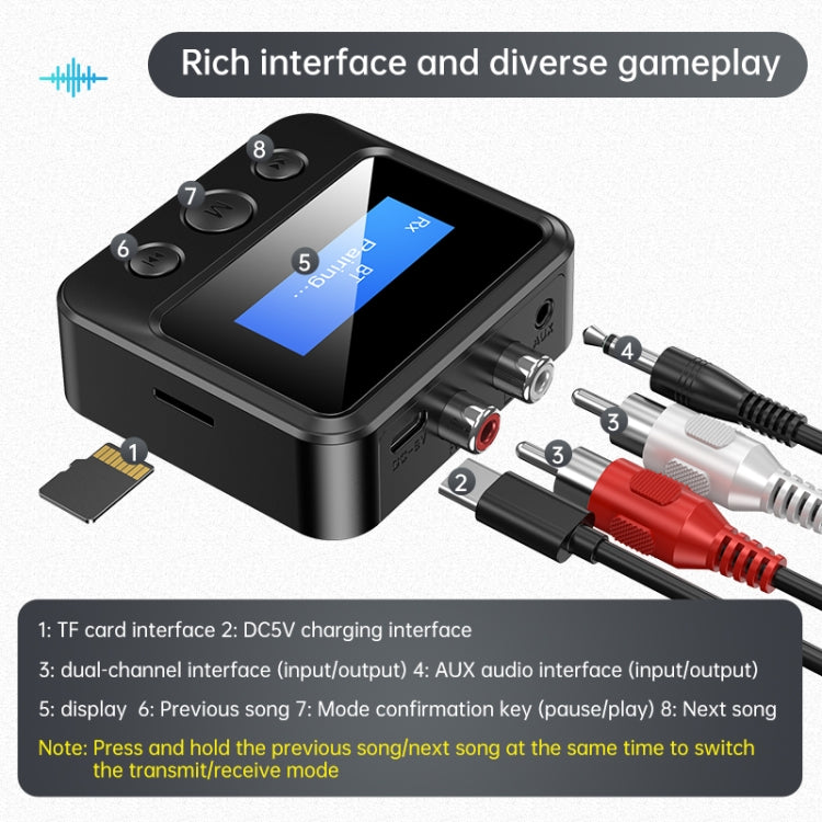 C39S Récepteur-Émetteur Bluetooth Adaptateur Audio sans Fil RCA Haut-parleur vers 3,5 mm, C39S