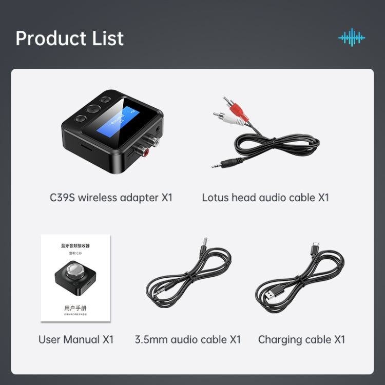 C39S Récepteur-Émetteur Bluetooth Adaptateur Audio sans Fil RCA Haut-parleur vers 3,5 mm, C39S