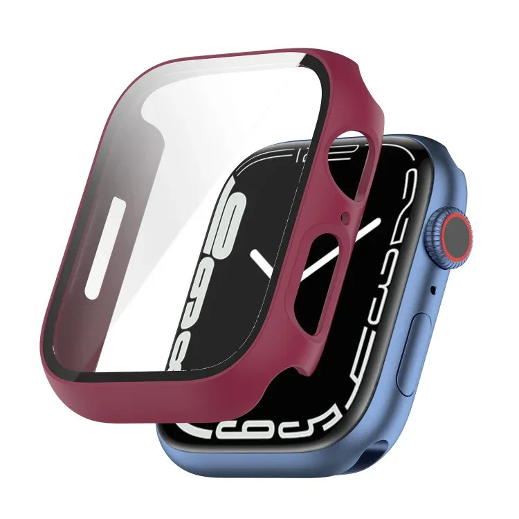 Shockproof PC Protective Case with Tempered Glass Film, For Apple Watch Series 9 / 8 / 7 45mm, For Apple Watch Series 9 / 8 / 7 41mm
