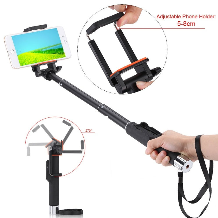 Perche à selfie rotative YT-888 avec Bluetooth pour smartphone