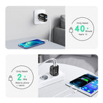 Chargeur rapide à double port PD25W USB-C / Type-C + QC3.0 USB avec câble de données USB vers 8 broches, prise US, prise US + câble USB vers 8 broches