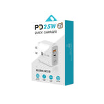 Chargeur rapide à double port PD25W USB-C / Type-C + QC3.0 USB avec câble de données USB vers 8 broches, prise US, prise US + câble USB vers 8 broches