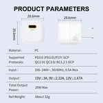 Chargeur rapide mini PD 20W USB-C / Type-C ENKAY APQ-011, prise US
