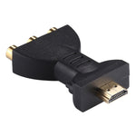 Adaptateur HDMI mâle plaqué or vers 3 RCA vidéo audio RVB Convertisseur composant AV pour DVD projecteur, HDMI