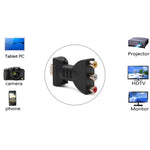 Adaptateur HDMI mâle plaqué or vers 3 RCA vidéo audio RVB Convertisseur composant AV pour DVD projecteur, HDMI