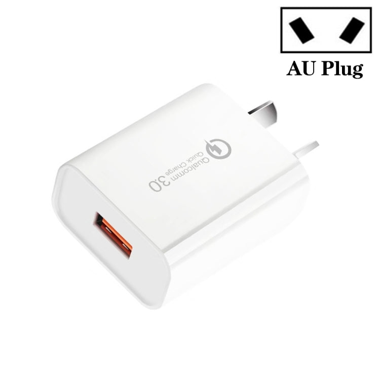 Chargeur rapide QC3.0 USB 3A pour téléphone mobile, prise AU, prise AU