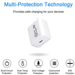 Chargeur de voyage AU-20W PD USB-C / Type-C pour téléphone mobile, prise AU, prise AU