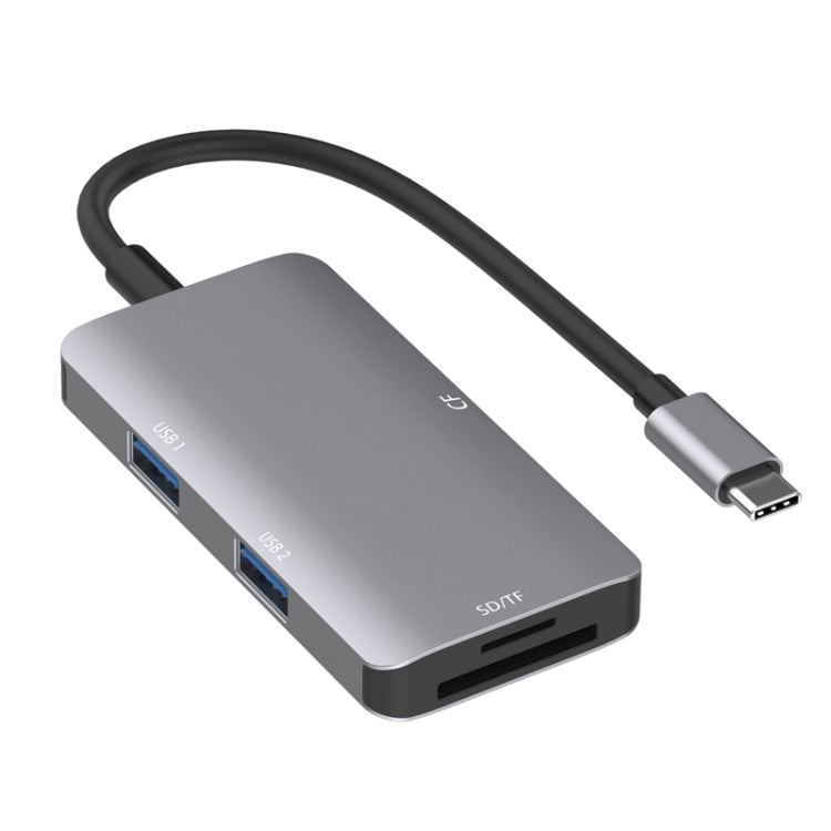 Adaptateur HUB de lecture de données 5 en 1 avec carte SD / TF / CF, double ports USB3.0, double USB3.0 + carte SD / TF / CF