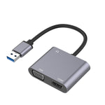 Adaptateur HUB USB 3 en 1 vers HDMI / VGA / Audio