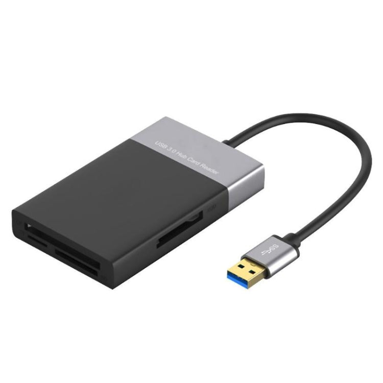 Adaptateur HUB USB 3.0 6 en 1 vers USB3.0 x 2 + carte CF + carte TF + carte SD + carte XQD