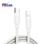 PD03 20W PD3.0 + QC3.0 USB Charger with Type-C to 8 Pin Data Cable, EU Plug, EU Plug + Type-C to 8 Pin Cable