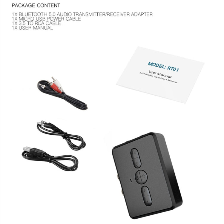 RT01 Récepteur et émetteur Bluetooth 2 en 1 mains libres pour voiture