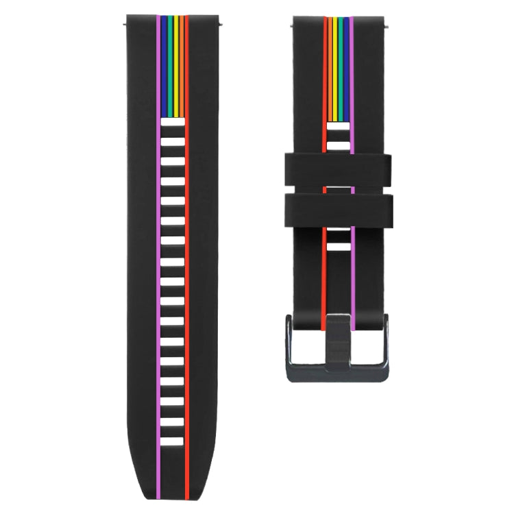 Rainbow Silicone Watchband, For Huawei Watch GT3 46mm, For Huawei Watch 3 Pro, For Huawei Watch GT 2 Pro, For Huawei Watch GT 2e, For Huawei Watch GT, For Huawe Watch GT 2 46mm, For Honor Watch GS Pro, For Honor Magic Watch 2 46mm