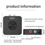 BT-21 NFC Bluetooth 5.0 Receiver & Transmitter RCA 3.5mm AUX Audio Adapter, BT-21