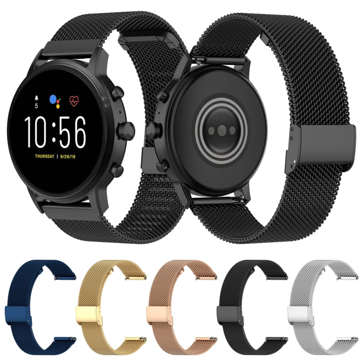 Milan Metal Steel Mesh One Buckle Strap, For Huawei Watch GT 3 42mm, For Huawei Watch 2, For Honor Watch ES, For Honor Magic Watch 2 42mm
