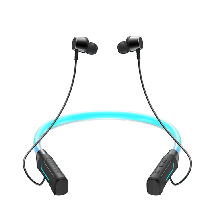 Écouteurs sans fil Bluetooth stéréo JG4 avec LED clignotante et tour de cou